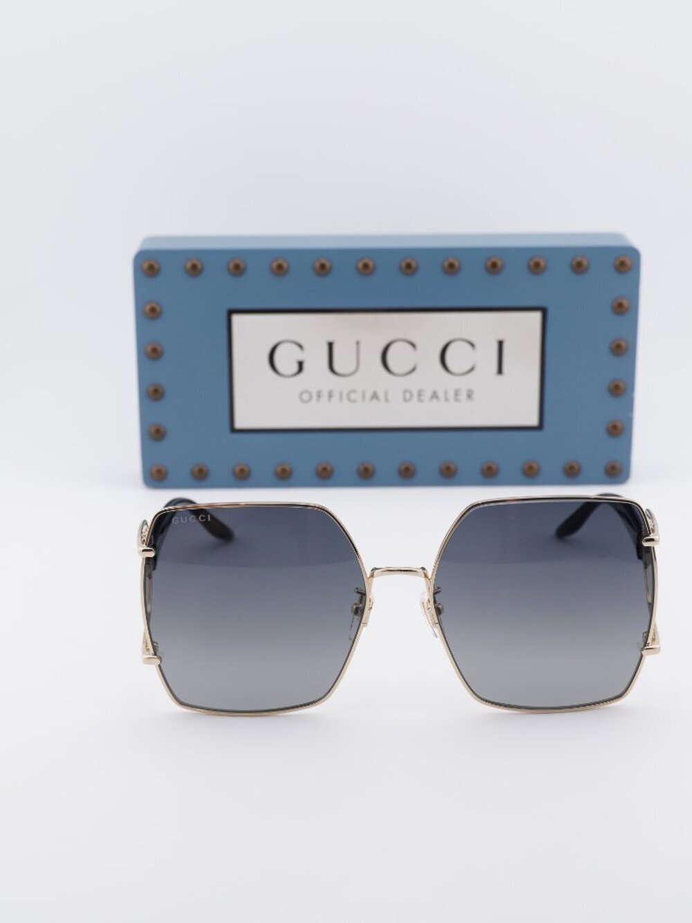 Gucci GG1564SA 001 Women Square Sunglasses - Endura Gold / Grey Gradient - Picture 3 of 13